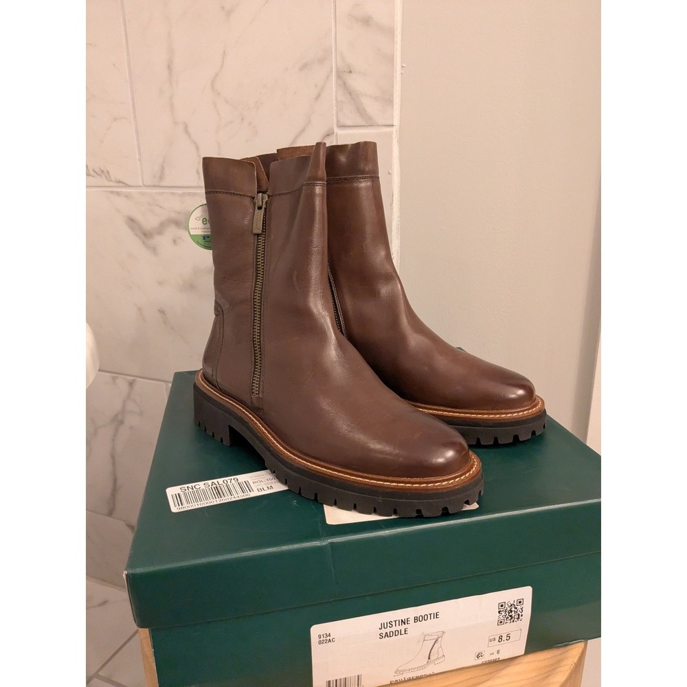 Paul Green Justine Bootie Saddle Leather Ankle Boots Women US 8.5